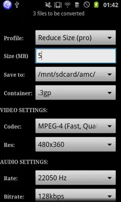 VidCon codec def android App screenshot 3