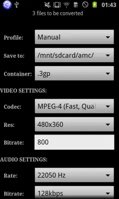 VidCon codec def android App screenshot 5